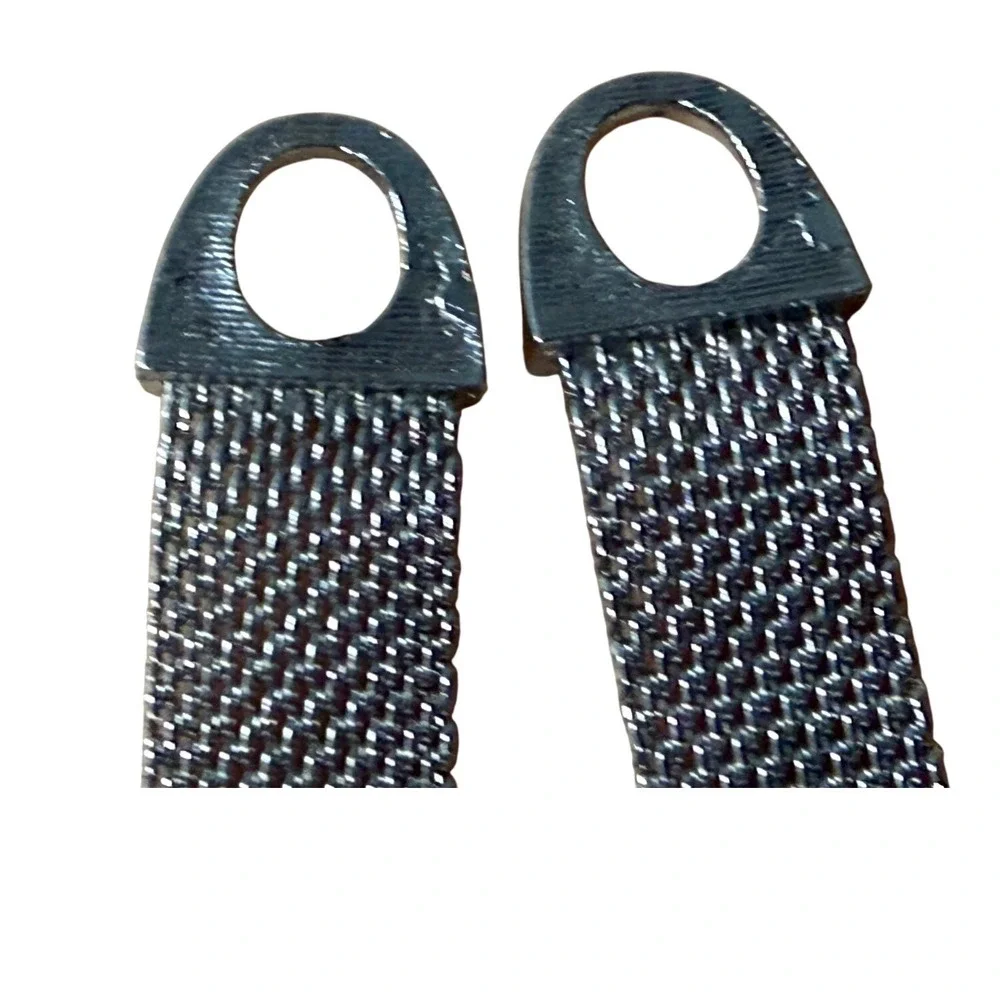 Vintage Mens Swank Silver‎ Tone Green Cabochon Mesh Wrap Around Cufflinks w Box